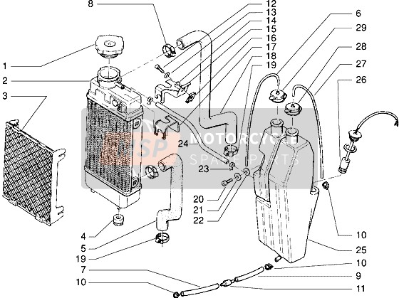 Gilera RK 50 1998 Radiateur pour un 1998 Gilera RK 50