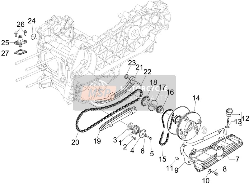 Gilera RUNNER 125 ST 4T E3 2008 Pompa dell'olio per un 2008 Gilera RUNNER 125 ST 4T E3