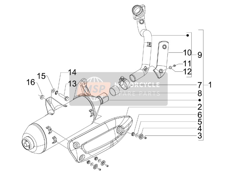 Gilera RUNNER 125 ST 4T E3 2015 Schalldämpfer für ein 2015 Gilera RUNNER 125 ST 4T E3