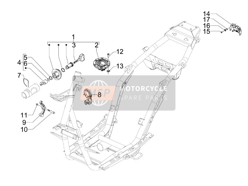 Gilera RUNNER 125 ST 4T E3 2014 Schlösser für ein 2014 Gilera RUNNER 125 ST 4T E3