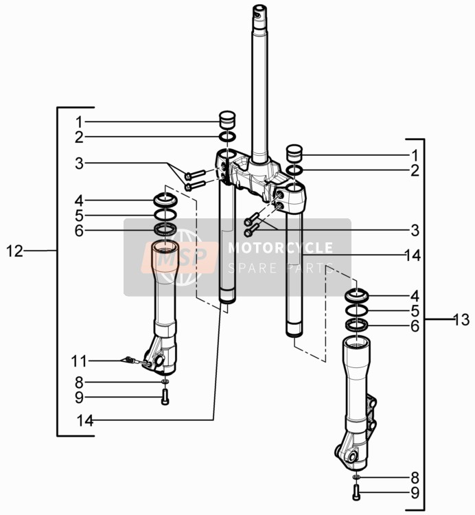 949321, Fork Stanchion, Piaggio, 4