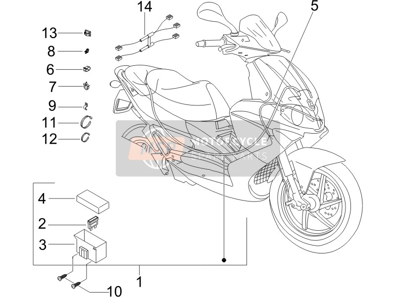 Gilera RUNNER 125 VX 4T E3 2007 Main Cable Harness for a 2007 Gilera RUNNER 125 VX 4T E3