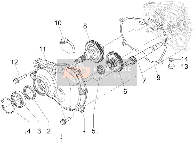 Gilera RUNNER 125 VX 4T E3 SERIE SPECIALE 2007 Unité de réduction pour un 2007 Gilera RUNNER 125 VX 4T E3 SERIE SPECIALE