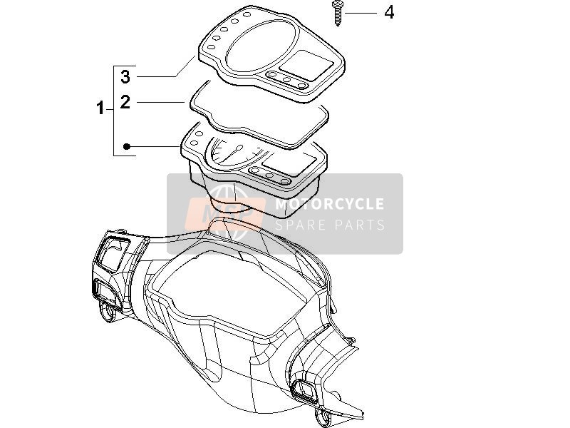 Gilera RUNNER 125 VX 4T E3 SERIE SPECIALE 2007 Combinazione di misuratori - Pannello di controllo per un 2007 Gilera RUNNER 125 VX 4T E3 SERIE SPECIALE