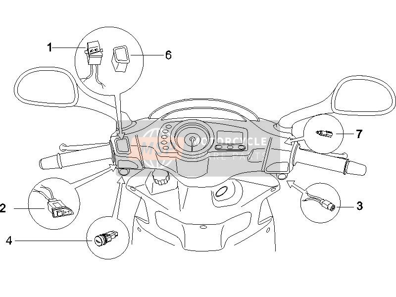 Gilera RUNNER 125 VX 4T E3 SERIE SPECIALE 2007 Sélecteurs - Commutateurs - Boutons pour un 2007 Gilera RUNNER 125 VX 4T E3 SERIE SPECIALE