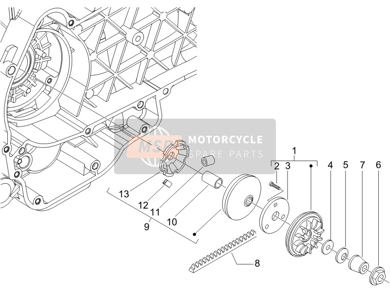 Gilera RUNNER 125 VX 4T E3 (UK) 2006 Driving Pulley for a 2006 Gilera RUNNER 125 VX 4T E3 (UK)