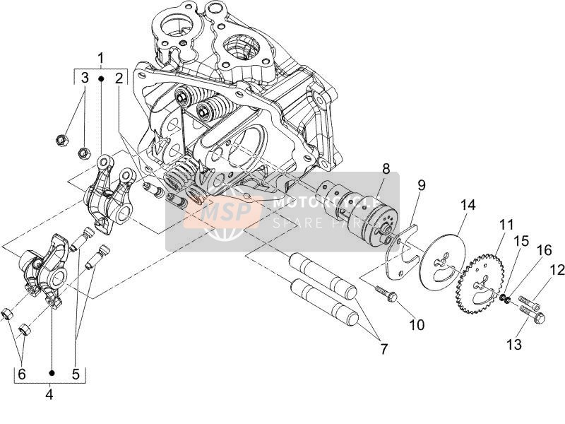 Gilera RUNNER 125 VX 4T 2006 Rocking Levers Support Unit for a 2006 Gilera RUNNER 125 VX 4T