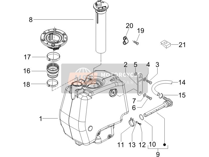 624326, Staffa Supp.Serbatoio, Piaggio, 1