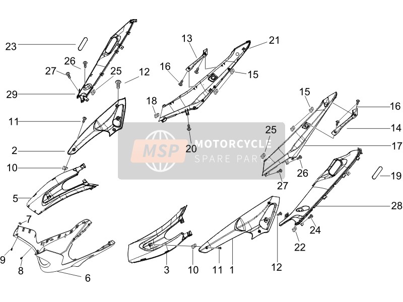 Gilera RUNNER 125 VX 4T RACE E3 2006 Zijkuip - Spoiler voor een 2006 Gilera RUNNER 125 VX 4T RACE E3