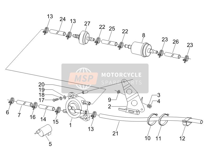 Gilera RUNNER 125 VX 4T RACE E3 2006 Système d'alimentation pour un 2006 Gilera RUNNER 125 VX 4T RACE E3