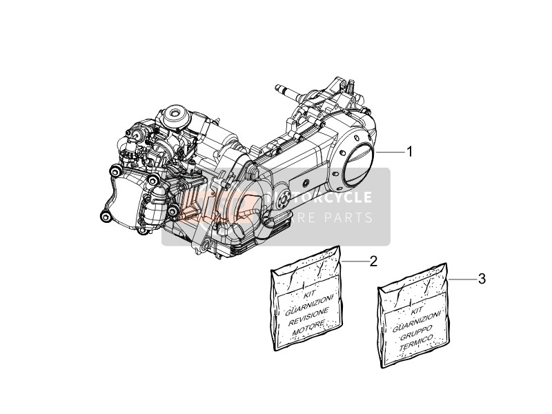 Gilera RUNNER 125 VX 4T RACE E3 (UK) 2006 Motor, Assemblage voor een 2006 Gilera RUNNER 125 VX 4T RACE E3 (UK)