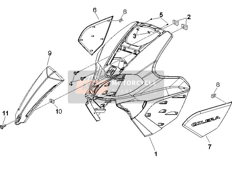 Gilera RUNNER 125 VX 4T RACE E3 (UK) 2006 Front Shield for a 2006 Gilera RUNNER 125 VX 4T RACE E3 (UK)