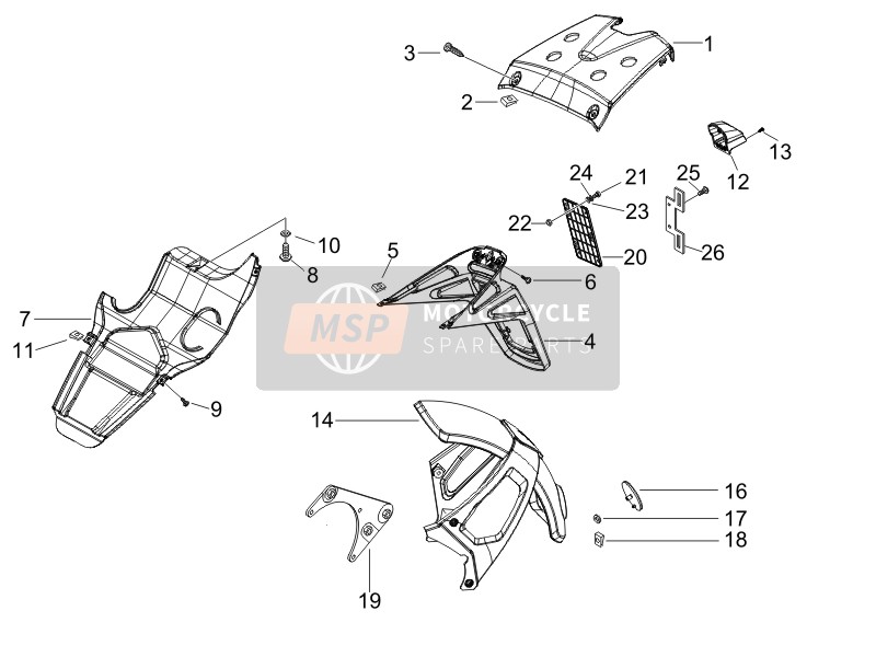 Gilera RUNNER 125 VX 4T RACE E3 (UK) 2006 Cubierta trasera - Protector contra salpicaduras para un 2006 Gilera RUNNER 125 VX 4T RACE E3 (UK)