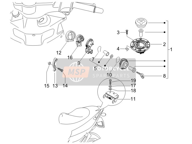 Gilera RUNNER 125 VX 4T RACE 2005 Locks for a 2005 Gilera RUNNER 125 VX 4T RACE