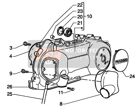 Gilera RUNNER 200 VXR 4T 2004 Crankcase Cooling for a 2004 Gilera RUNNER 200 VXR 4T