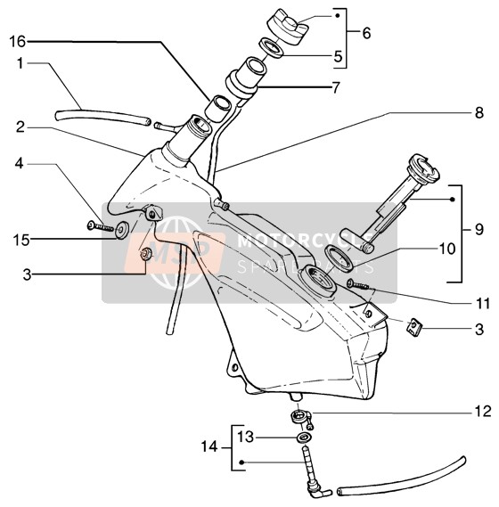 Gilera RUNNER 200 VXR 4T 2003 Réservoir d'essence pour un 2003 Gilera RUNNER 200 VXR 4T