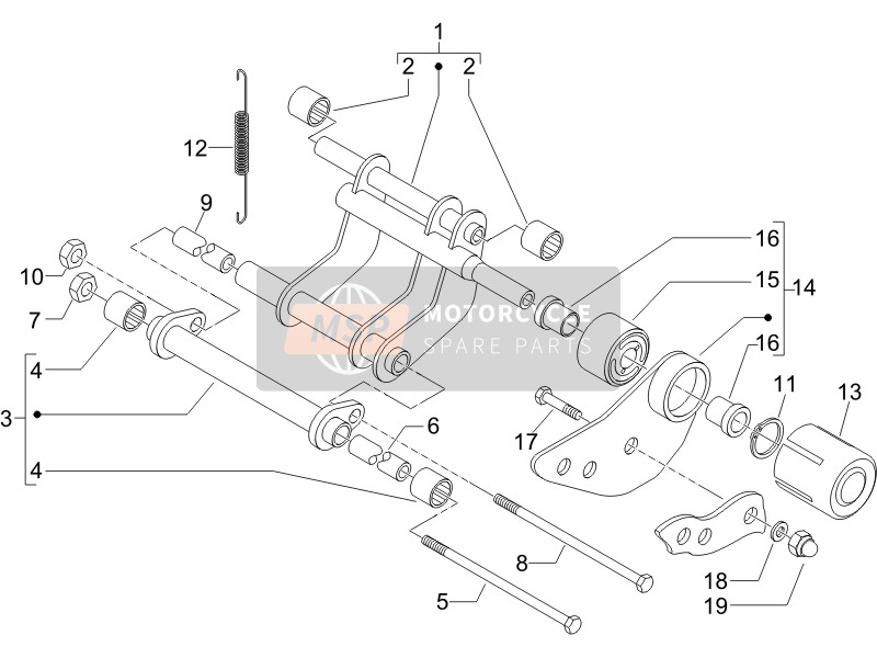 Gilera RUNNER 200 VXR 4T E3 2006 Bras oscillant pour un 2006 Gilera RUNNER 200 VXR 4T E3