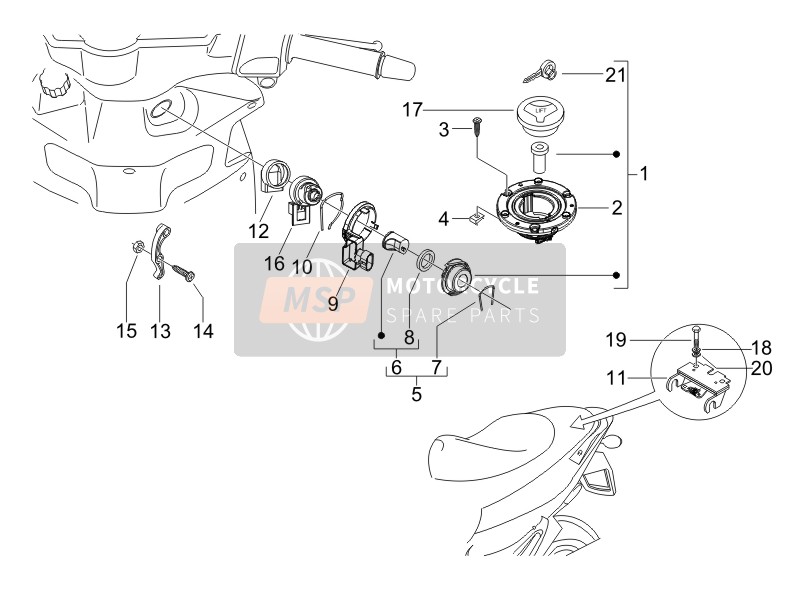 Gilera RUNNER 200 VXR 4T RACE E3 2006 Locks for a 2006 Gilera RUNNER 200 VXR 4T RACE E3