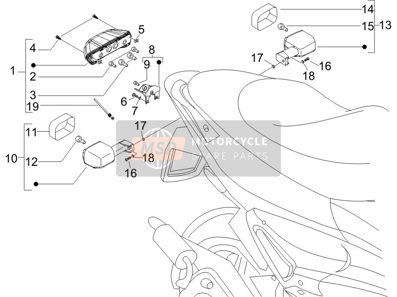 Gilera RUNNER 200 VXR 4T RACE E3 2006 Rear Headlamps - Turn Signal Lamps for a 2006 Gilera RUNNER 200 VXR 4T RACE E3