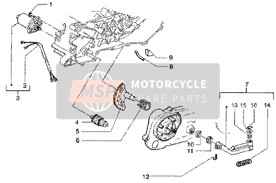 Gilera Runner 50 Poggiali 1998 Starting Motor-Starter Lever for a 1998 Gilera Runner 50 Poggiali