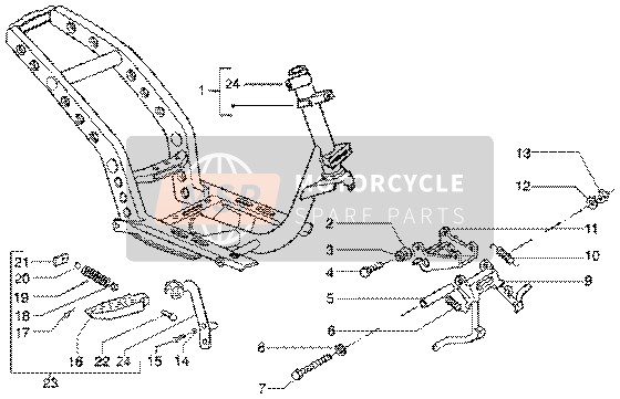 Gilera Runner 50 Poggiali 2001 Stand Chassiscentral per un 2001 Gilera Runner 50 Poggiali