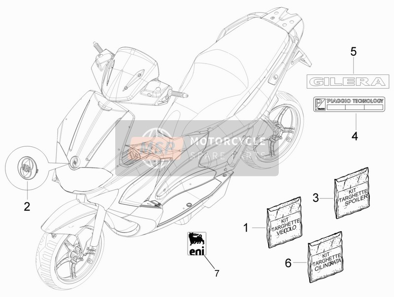 67229400A2, "Runner" Vehicle Label Kit 50CC, Piaggio, 1