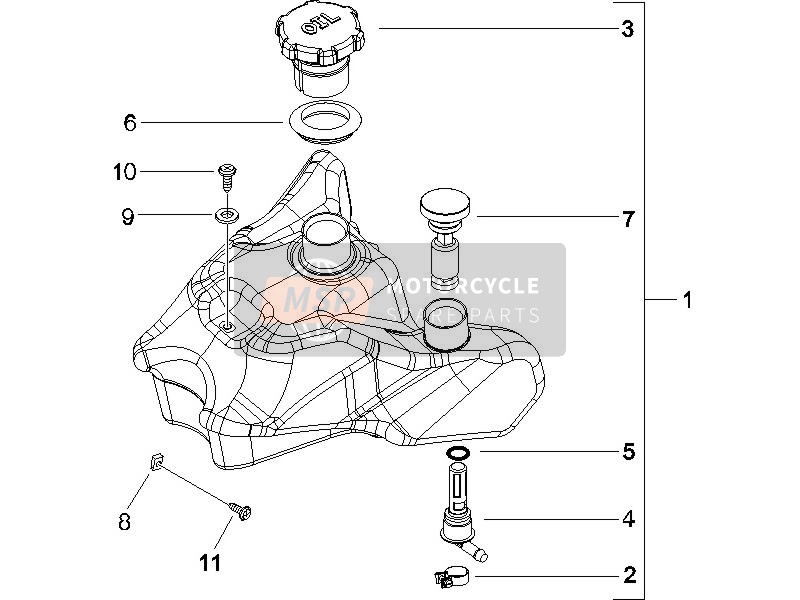 Gilera RUNNER 50 PURE JET 2005 Serbatoio dell'olio per un 2005 Gilera RUNNER 50 PURE JET