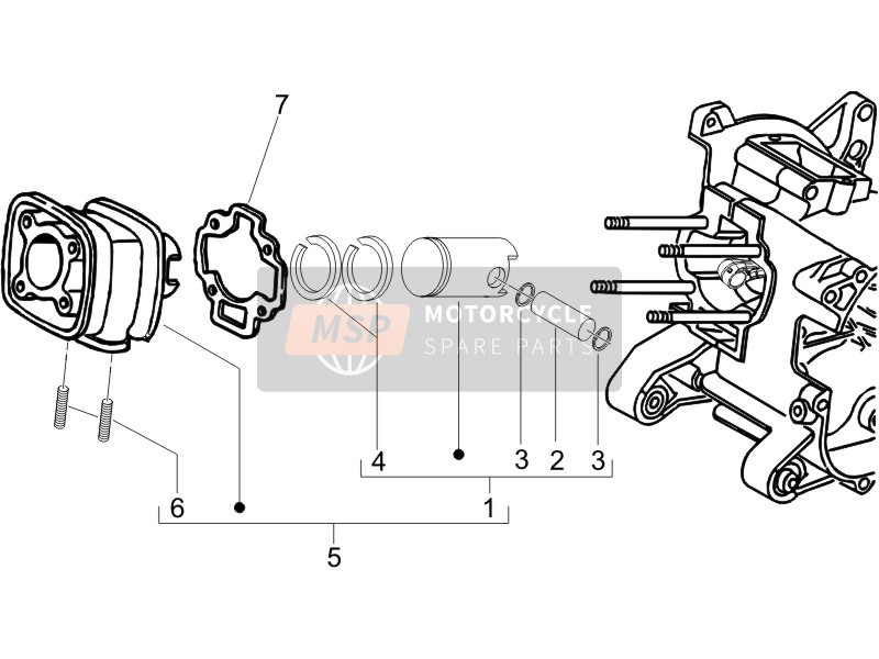 Gilera RUNNER 50 PURE JET ST 2008 Cylinder-Piston-Wrist Pin Unit for a 2008 Gilera RUNNER 50 PURE JET ST