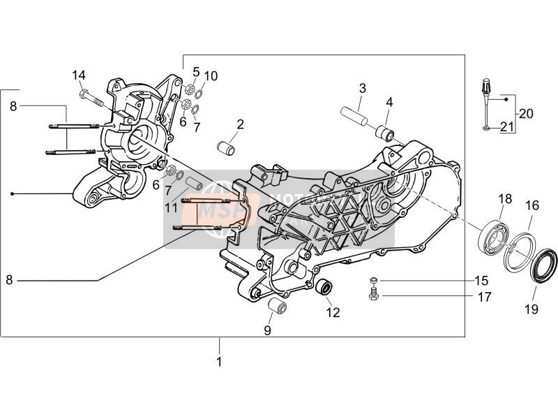 Gilera Runner 50 SP 2005 Crankcase for a 2005 Gilera Runner 50 SP