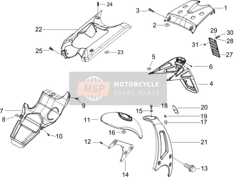 Gilera Runner 50 SP 2005 Rear Cover - Splash Guard for a 2005 Gilera Runner 50 SP