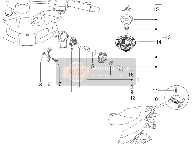 Gilera Runner 50 SP 2005 Locks for a 2005 Gilera Runner 50 SP