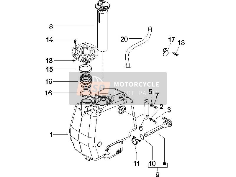 Gilera Runner 50 SP 2005 Réservoir d'essence pour un 2005 Gilera Runner 50 SP