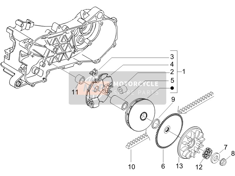 Gilera Runner 50 SP 2007 Puleggia motrice per un 2007 Gilera Runner 50 SP