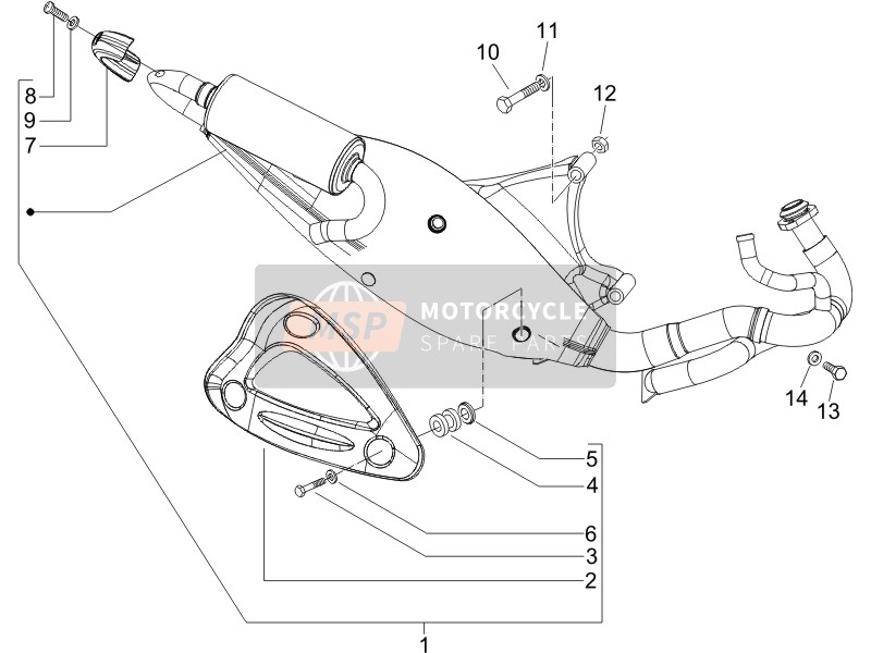 Gilera Runner 50 SP 2007 Silenziatore per un 2007 Gilera Runner 50 SP