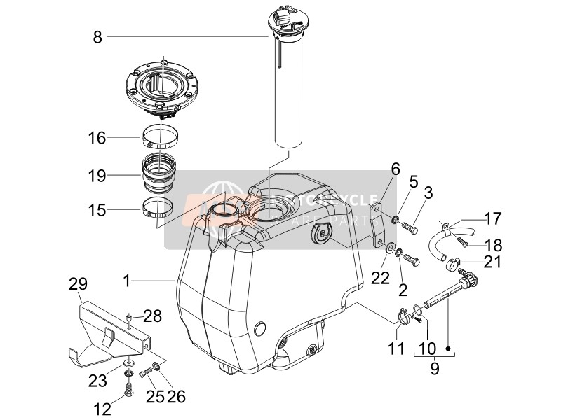 Gilera Runner 50 SP 2007 Fuel Tank for a 2007 Gilera Runner 50 SP