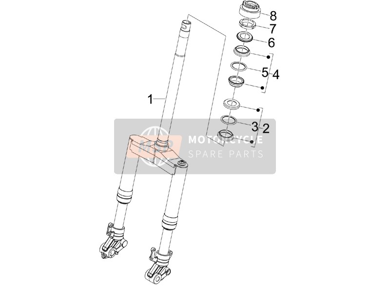 Gilera Runner 50 SP 2007 Tenedor/Tubo de dirección - Unidad de cojinete de dirección para un 2007 Gilera Runner 50 SP