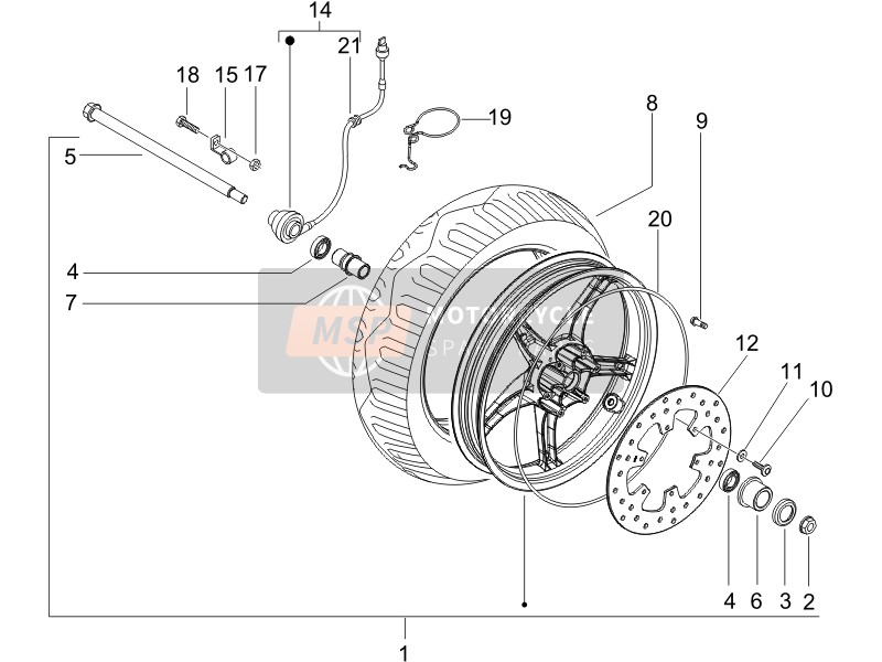 Gilera Runner 50 SP 2007 Front Wheel for a 2007 Gilera Runner 50 SP