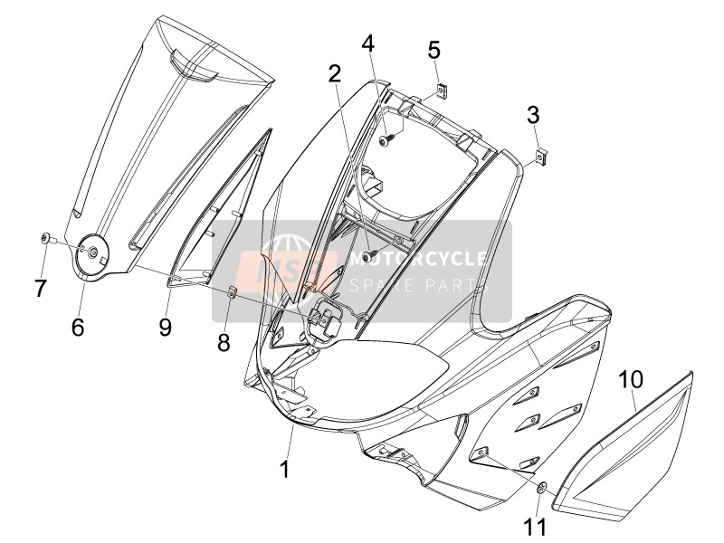 65504400R7, Lh Cover, Piaggio, 0