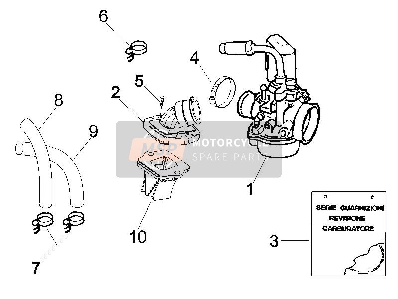 Carburettor, Assembly - Union Pipe