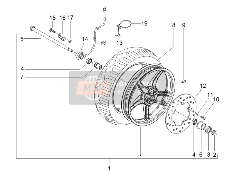 Gilera RUNNER 50 SP RACE 2005 Ruota anteriore per un 2005 Gilera RUNNER 50 SP RACE