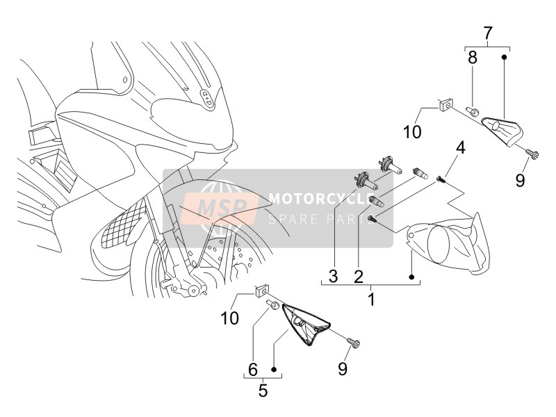 Gilera RUNNER 50 SP RACE 2005 Front Headlamps - Turn Signal Lamps for a 2005 Gilera RUNNER 50 SP RACE