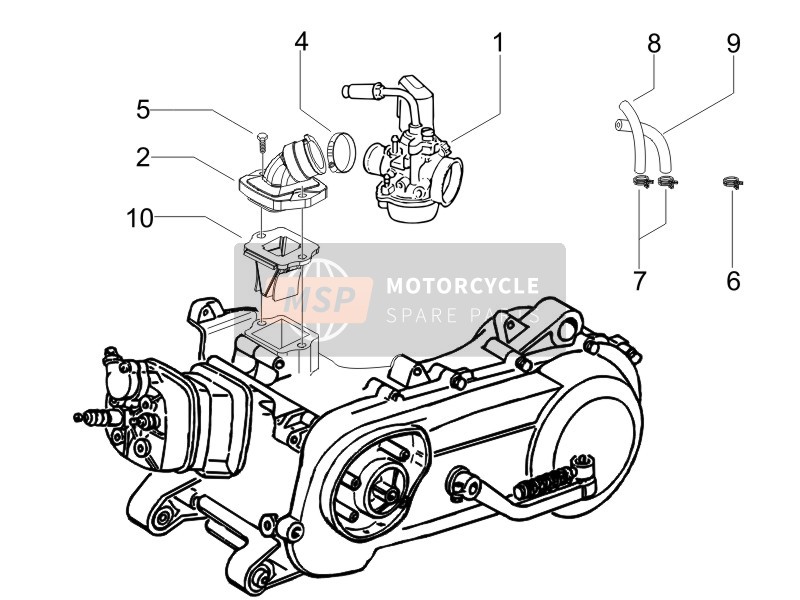 Gilera RUNNER 50 SP SC 2006 Carburettor, Assembly - Union Pipe for a 2006 Gilera RUNNER 50 SP SC