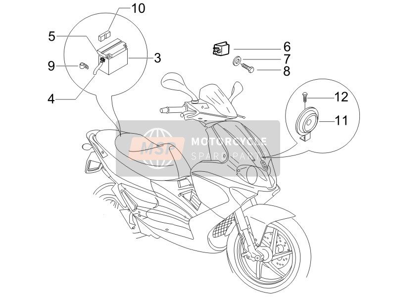 Gilera RUNNER 50 SP SC 2006 Remote Control Switches - Battery - Horn for a 2006 Gilera RUNNER 50 SP SC