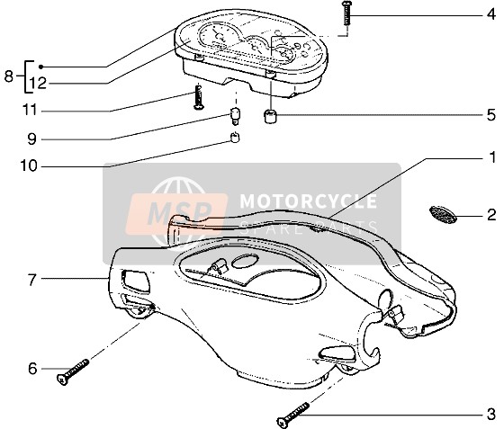 Gilera Runner VXR 2002 Tachometer kms. - Lenkerabdeckungen für ein 2002 Gilera Runner VXR