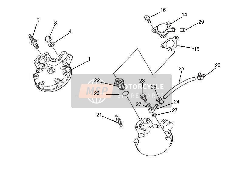 Gilera SC 125 2006 Cubierta de tapa de cilindro para un 2006 Gilera SC 125