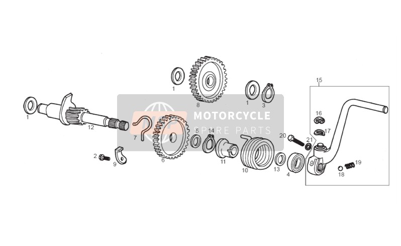 Gilera SMT 50 2012 Kick-Start Shaft for a 2012 Gilera SMT 50