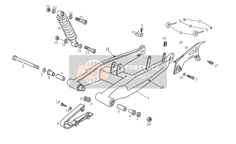 Gilera SMT 50 2012 Schwinge - Stoßdämpfer für ein 2012 Gilera SMT 50