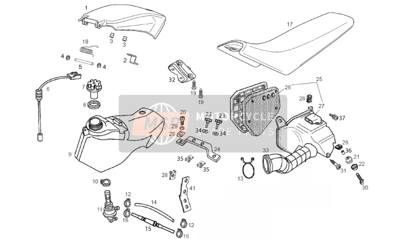 Gilera SMT 50 2012 Tank - Airbox - Sattel für ein 2012 Gilera SMT 50