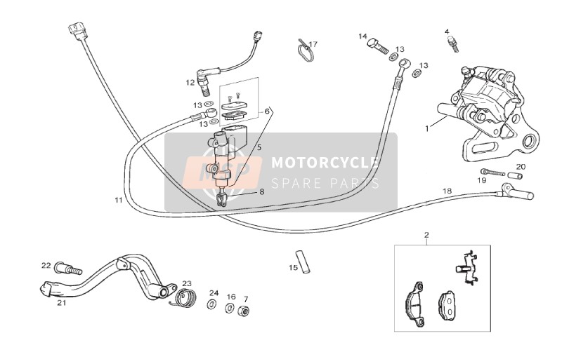 Gilera SMT 50 2016 Sistema frenante posteriore per un 2016 Gilera SMT 50