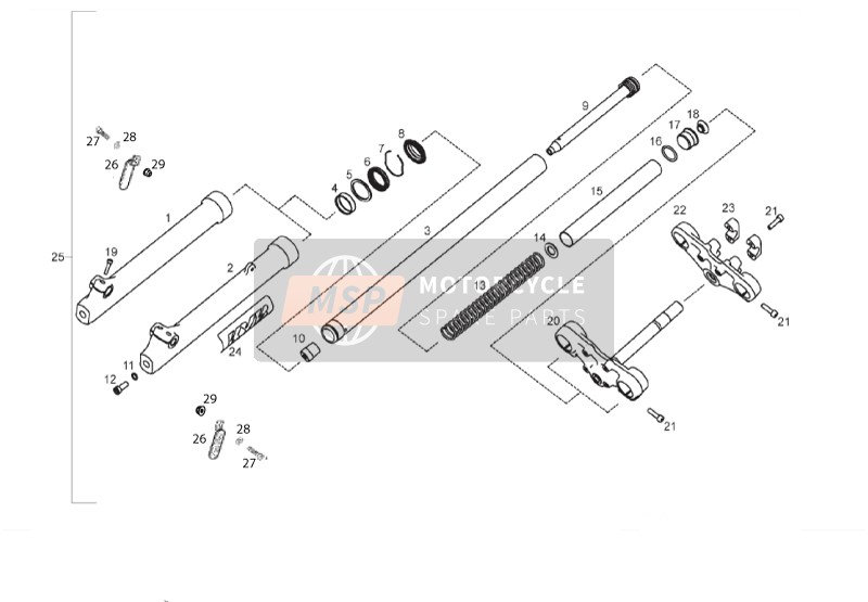 Gilera SMT RACING 50 2012 Forcella anteriore per un 2012 Gilera SMT RACING 50